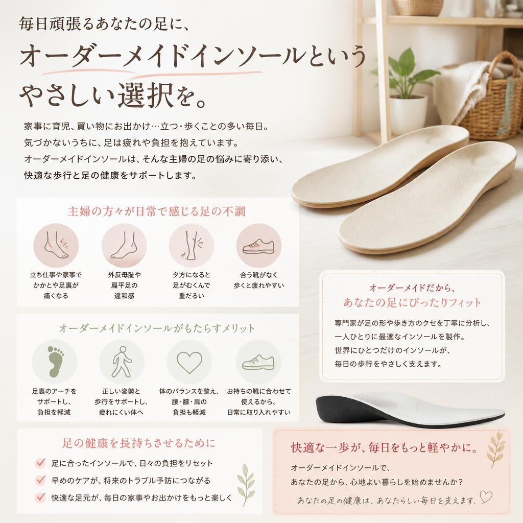 オーダーメイドインソールで足の健康サポート