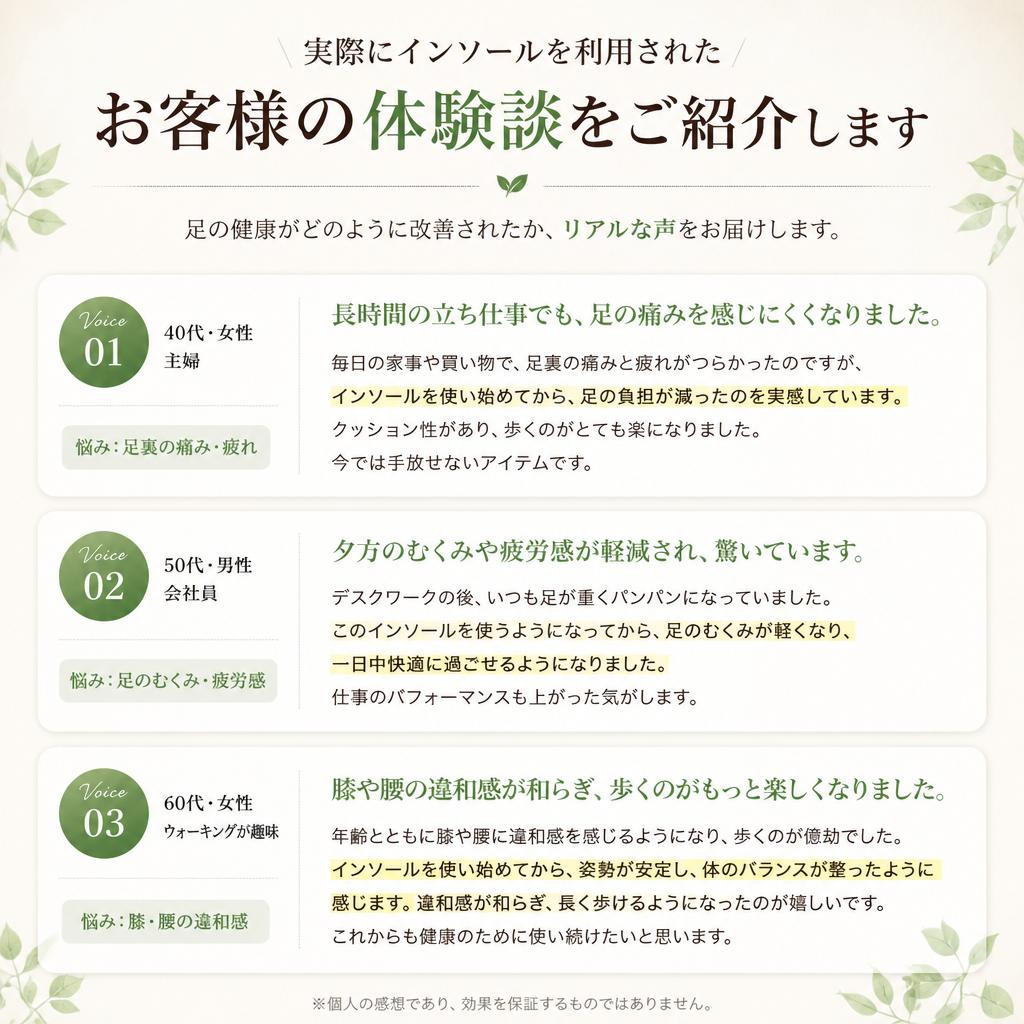 実際のお客様の声