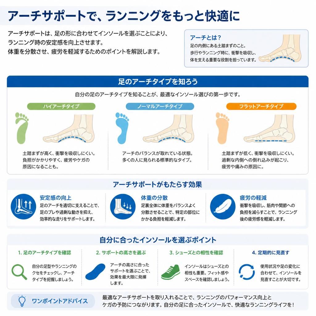 アーチサポートで安定感をアップ