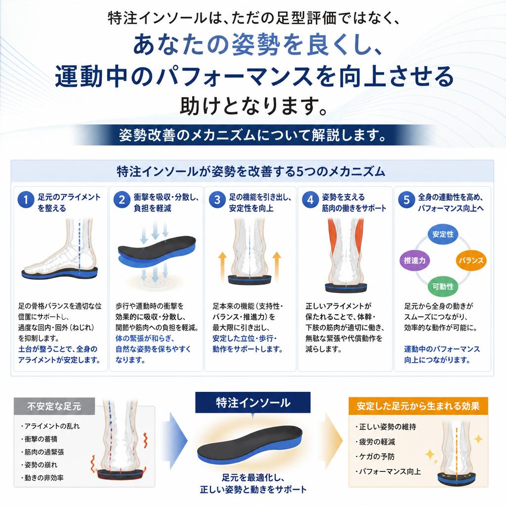 インソールで姿勢を整える